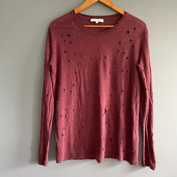 IRO Burgundy Long Sleeve Top - Picture 2 of 4